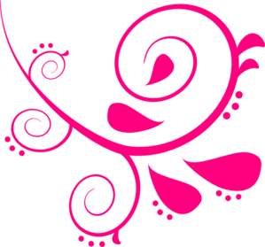 299x279 Pink Left Swirl Clip Art