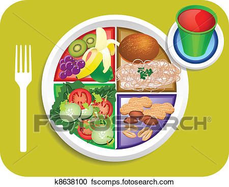 450x367 Clipart Of Vegan Lunch Food My Plate K8638100