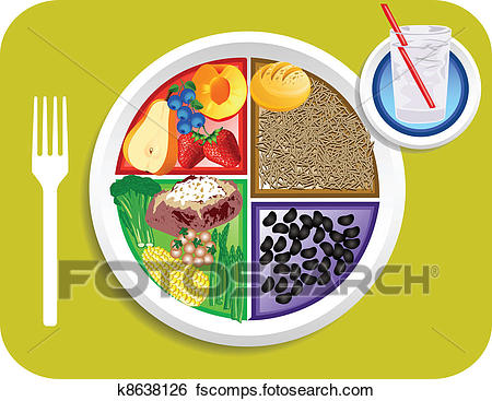 450x367 Clip Art Of Vegan Dinner Food My Plate K8638126