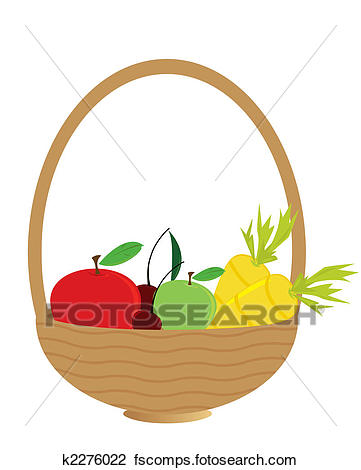 361x470 Clip Art Of Fruit Filled Basket K2276022