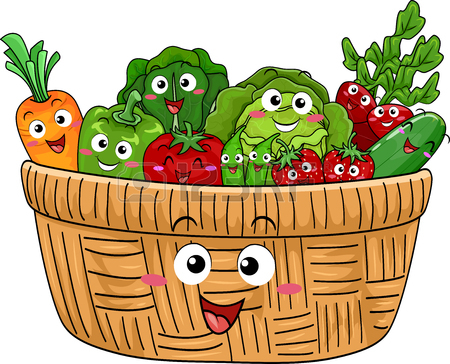 450x364 Colorful Illustration Of A Basket Filled With Freshly Harvested