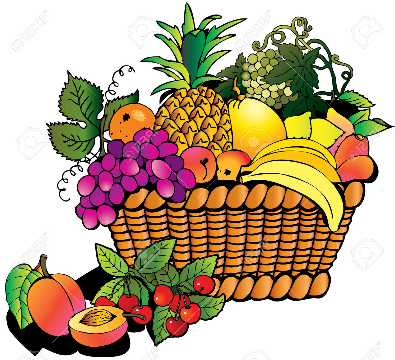1300x1188 Fruit Basket Clipart