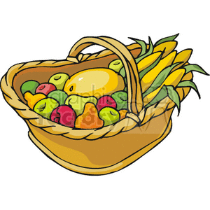 300x300 Royalty Free Basket Of Fruit 145630 Vector Clip Art Image