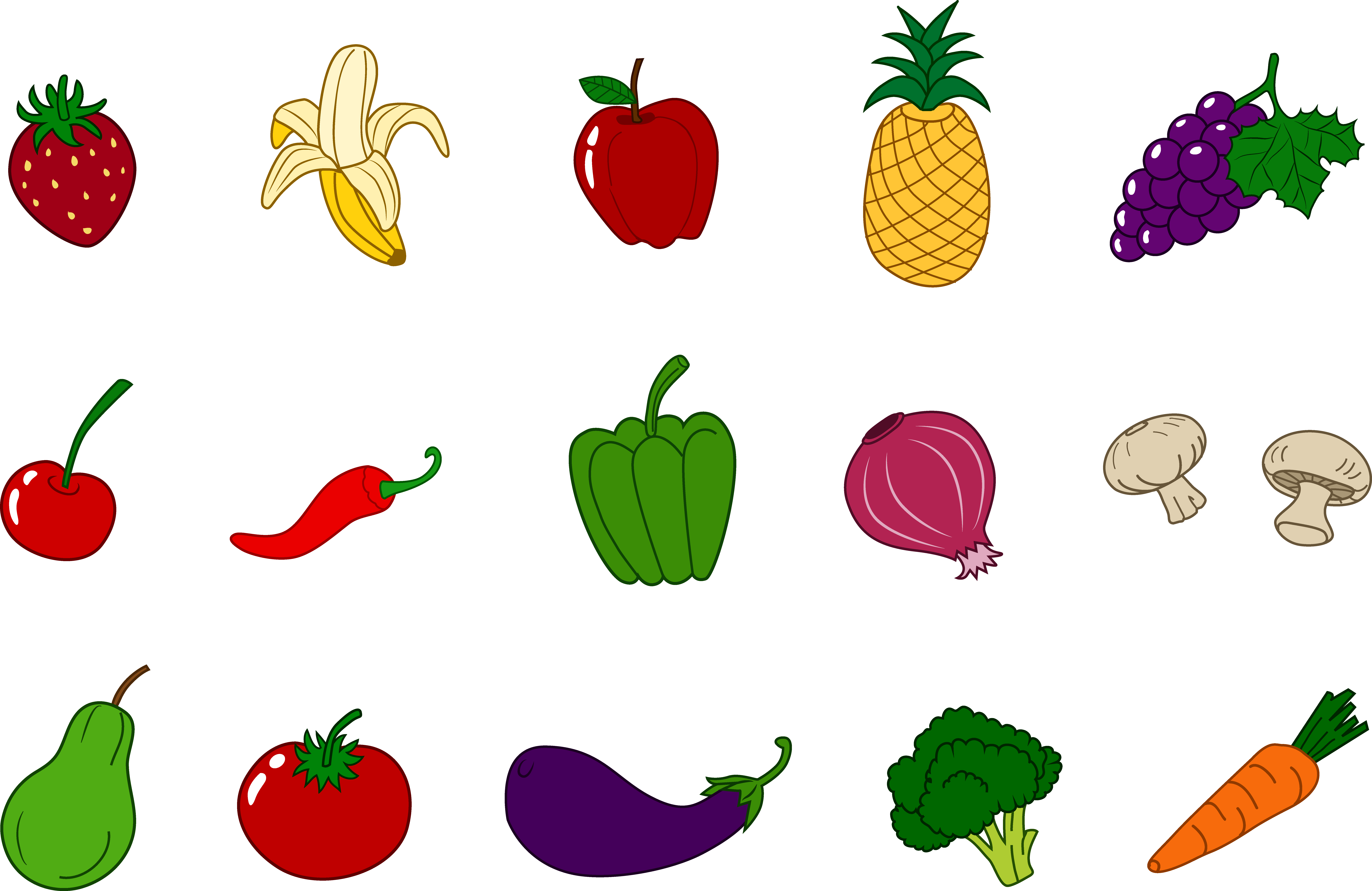 9555x6207 Fruit Vegetable Cliparts 213662