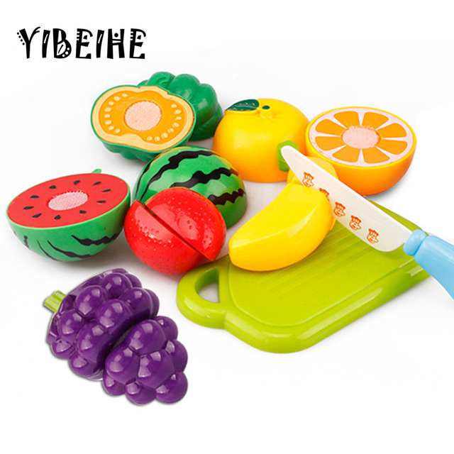 640x640 Yibeihe 8pcs Children Play House Toy Cut Fruit Plastic Vegetables