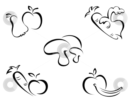 450x353 Fruit And Vegetable Clip Art Black And White Clipart Panda