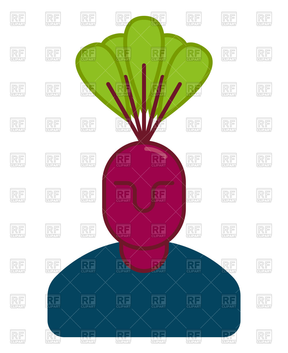 982x1200 Beet Manager. Office Vegetable Concept. Royalty Free Vector Clip