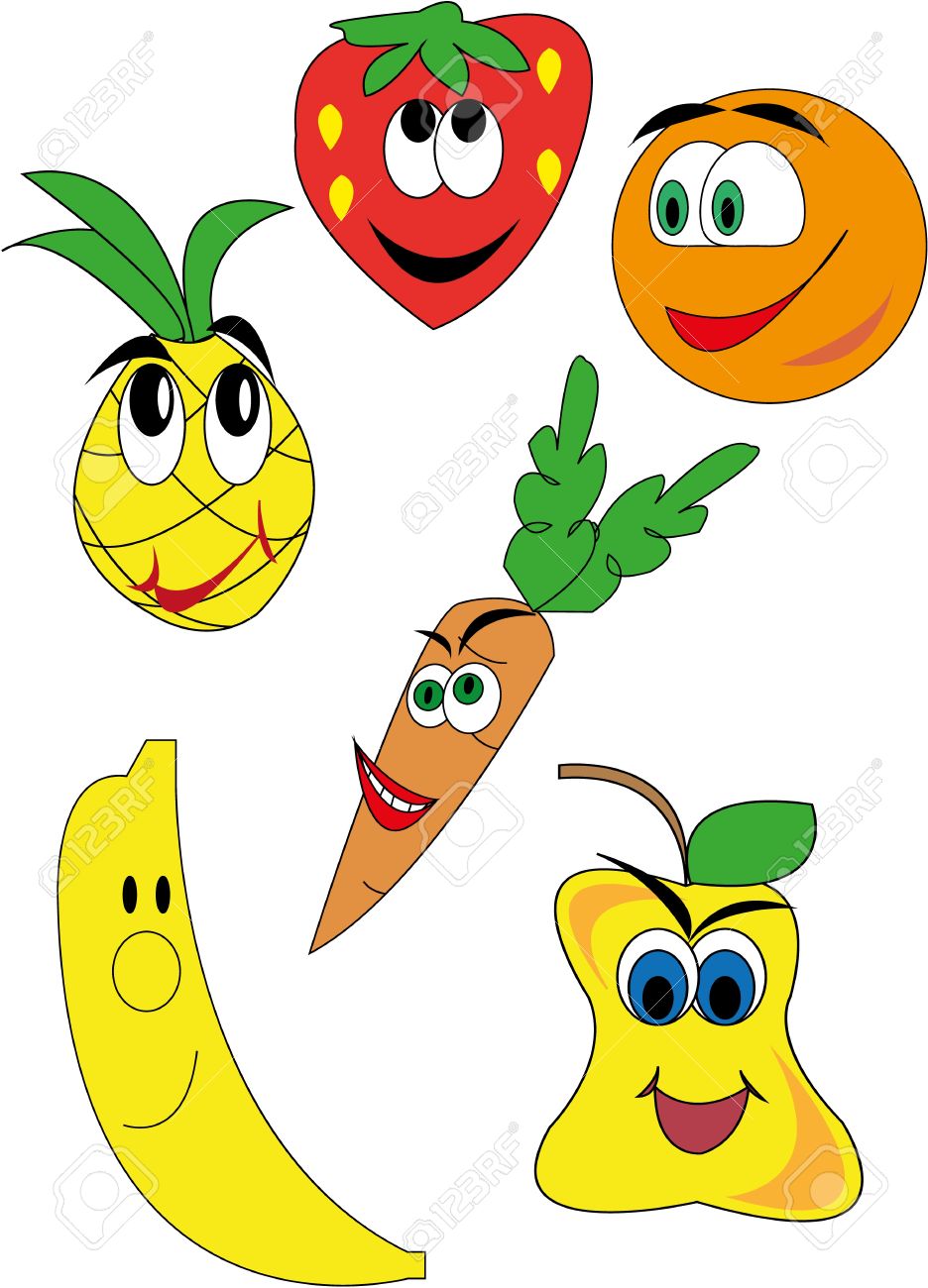 936x1300 Drawings Of Funny Fruits And Vegetables Royalty Free Cliparts