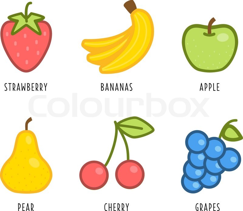 800x697 Cartoon Vegetables And Fruits Illustration Of A Modern Flat Style