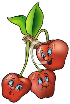 235x350 Royalty Free Clipart Image Happy Cartoon Cherries With Faces
