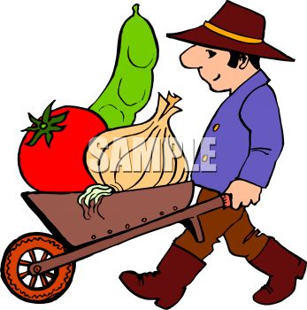 347x350 Man Pushing A Cart Full Of Veggies