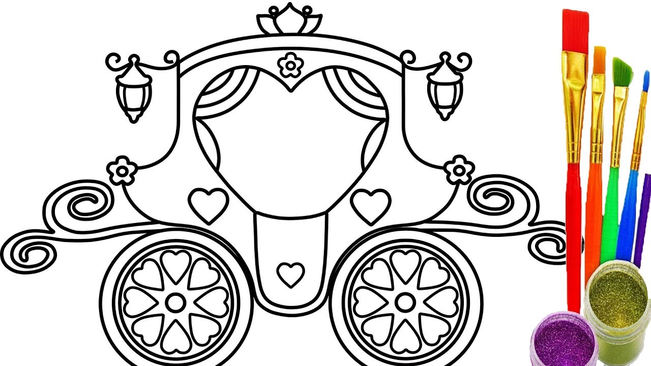 1280x720 How To Draw Princess Vehicle Coloring Pages Teach Kid Drawing