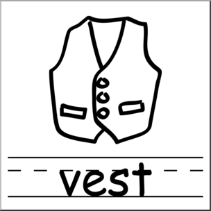 304x304 Clip Art Basic Words Vest Bampw Labeled I Abcteach