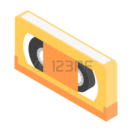 450x450 Set Retro Cassette Video Icon Isometric. Vhs Tape 3d Royalty Free