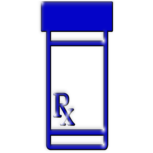 512x512 Blue Prescription Vial Clipart Image