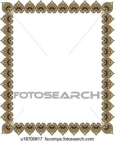 380x470 Clip Art Of Fancy Yellow, Green And Gold Victorian Border