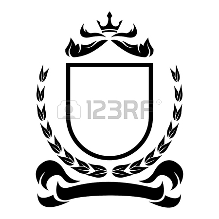 450x450 Decorative Shield Crown Ribbon Heraldry Victorian Elegant Frame