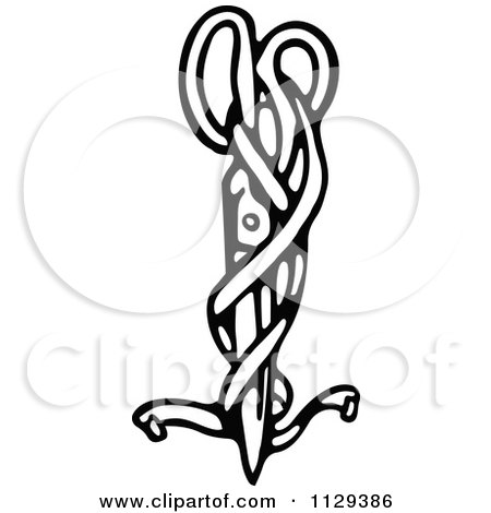 450x470 Clipart Vintage Black And White Victorian Scissors