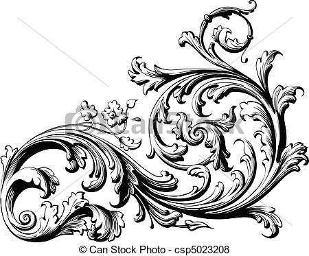 450x373 Classical Clipart Victorian Scroll