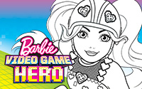 200x125 Printable Barbie Video Game Hero Coloring Page 2