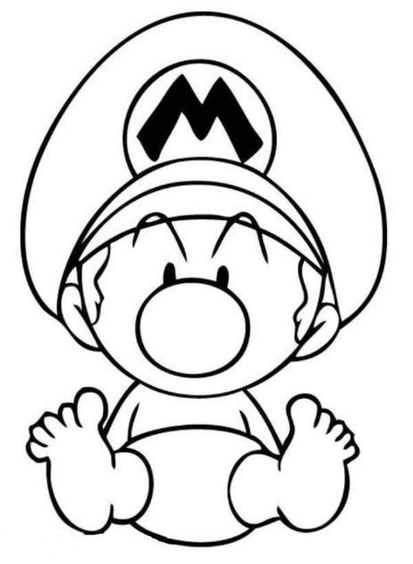 600x818 Video Games Baby Mario Coloring Pages, Video Games