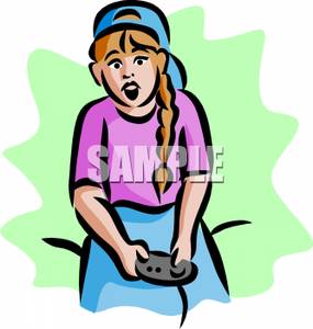 285x300 Art Image A Girl Actively Playing A Video Game