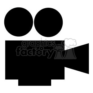 300x300 Royalty Free Black And White Movie Camera 371603 Vector Clip Art