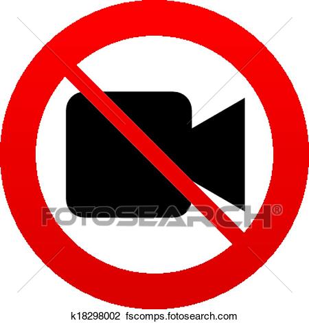 450x470 Clipart Of Don`t Shoot Video. Video Camera Sign Icon. K18298002