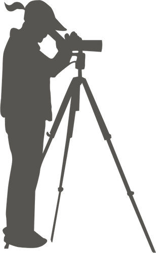 308x500 A Woman Looking Through A Spotting Scope Vector Clip Art Public
