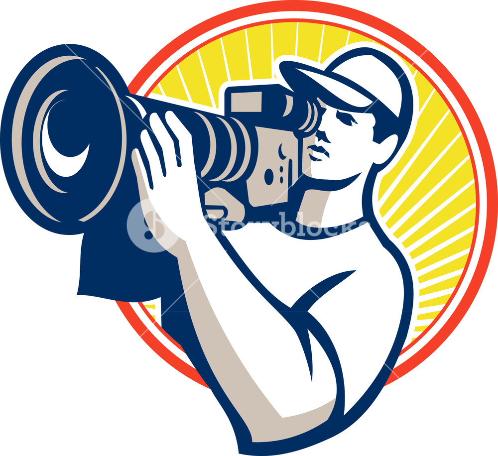 1000x916 Cameraman Film Crew Hd Video Camera Royalty Free Stock Image