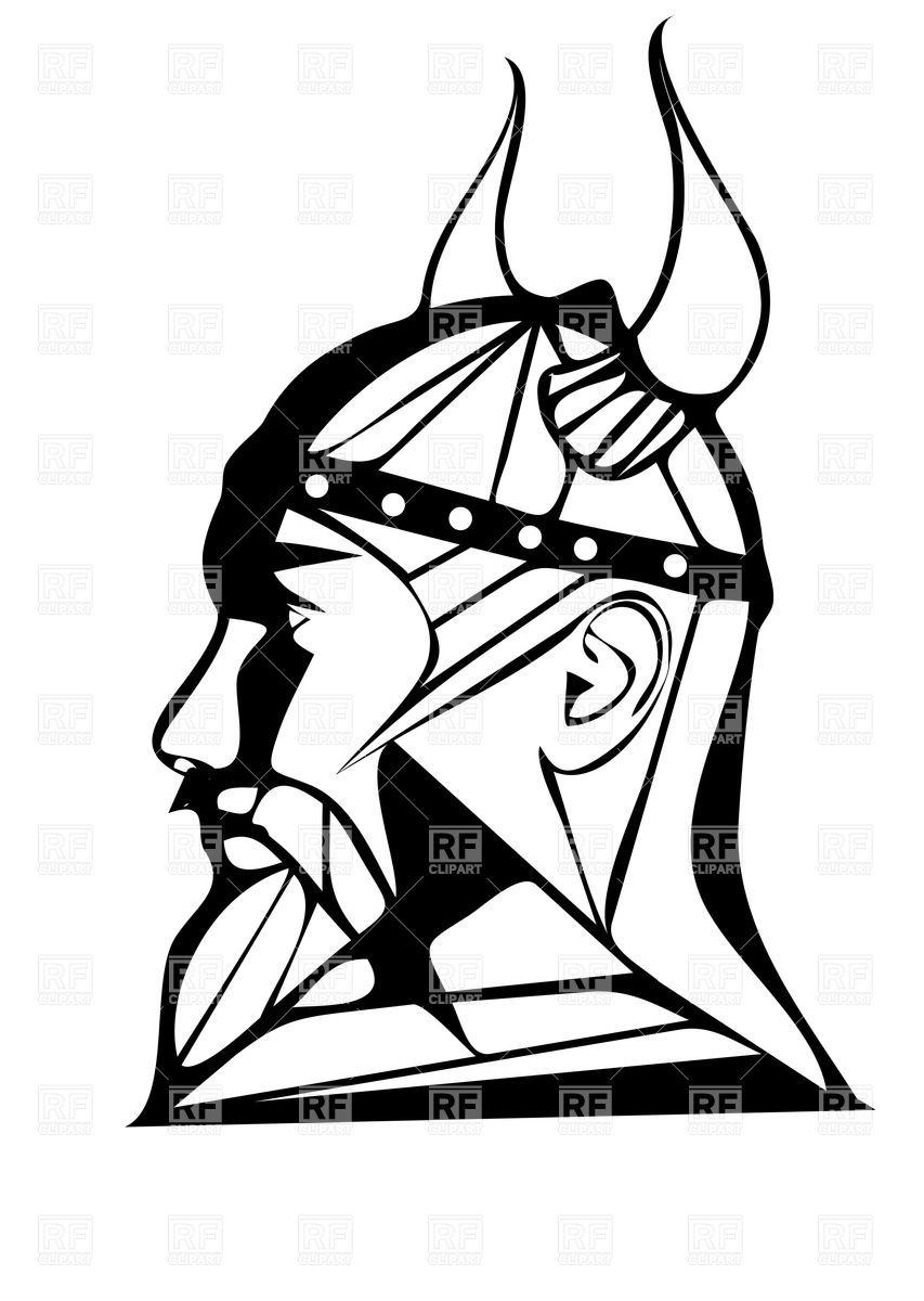 853x1200 Viking's Head Side View Isolated On White Background Royalty Free