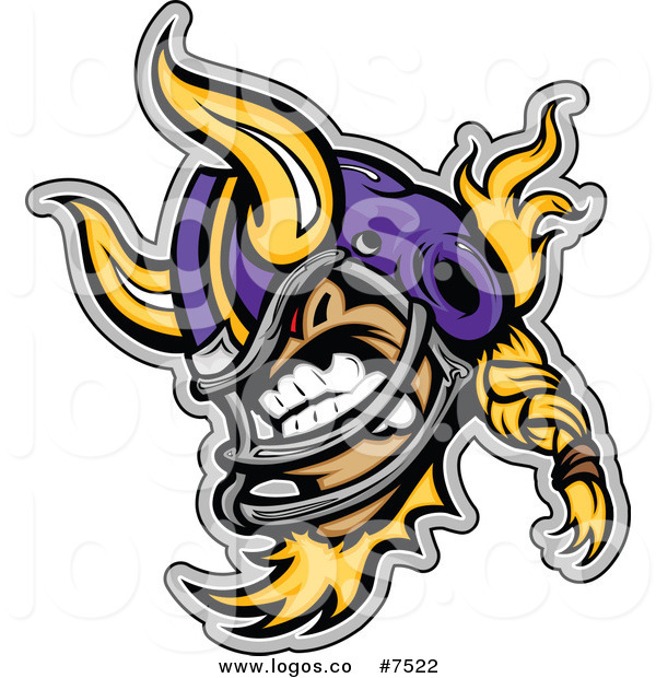 600x620 Royalty Free Clip Art Vector Logo Of An Aggressive Viking Football