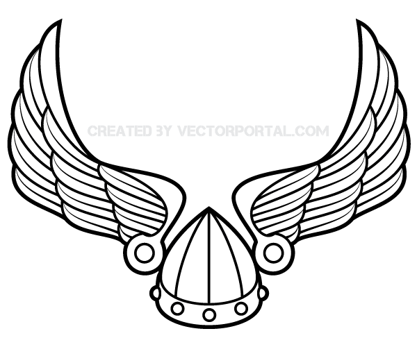 600x500 Winged Viking Helmet Vector Art 123freevectors