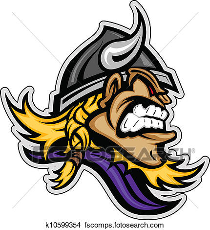 430x470 Clipart Of Cartoon Viking Mascot Head Vector Image With Horned