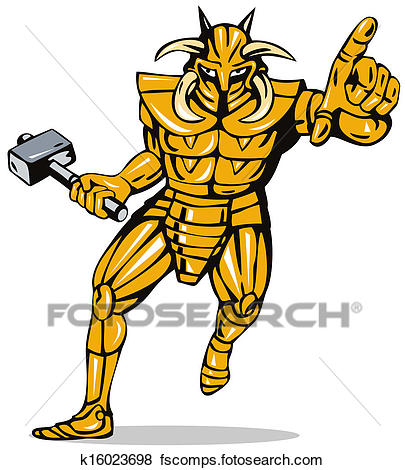 405x470 Stock Illustration Of Villain Knight Armor With Hammer K16023698