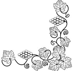 236x228 Food Clip Art Of A Black And White Grape Vine Corner Border By Geo