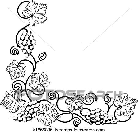 450x435 Clip Art Of Grape Vine Design Element K1565836