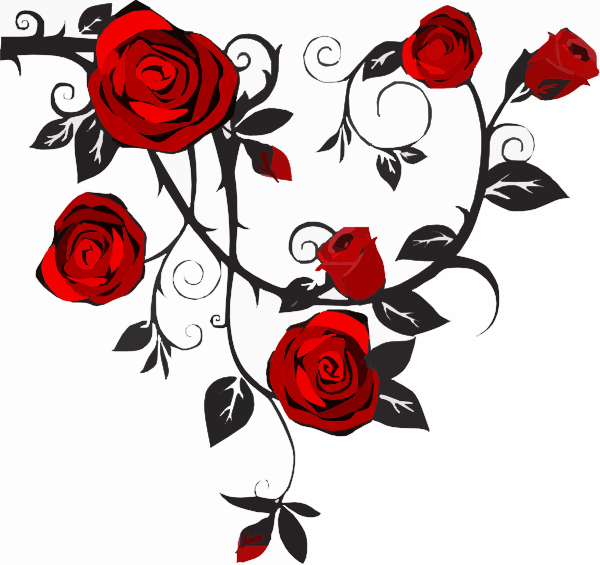600x565 Rose Vine Clipart