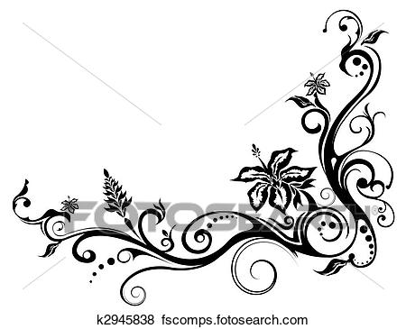 450x365 Stock Illustration Of Flower And Vines Pattern K2945838