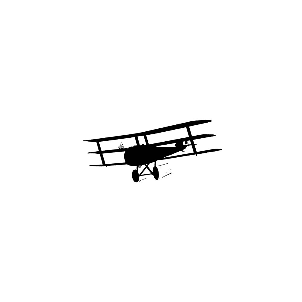 1000x1000 Biplane Rubber Stamp Prop Plane Old Vintage Airplane Silhouette