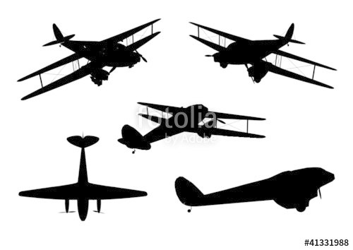 500x354 Vintage Plane Silhouette Set Stock Image And Royalty Free Vector