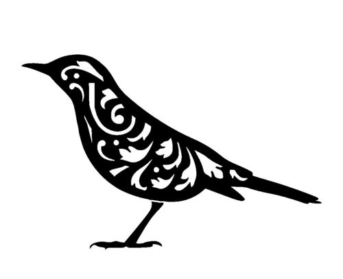 500x407 Vintage Bird Stencil Template 1