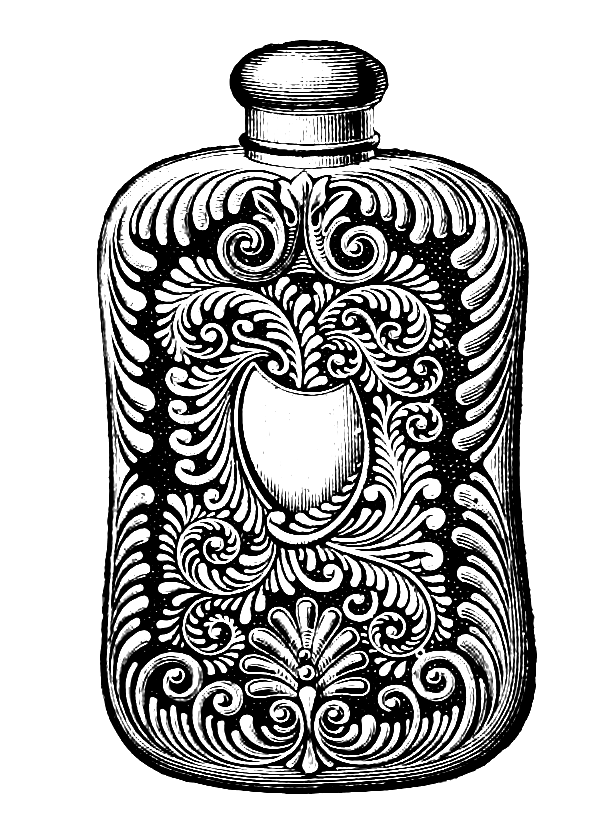 611x832 Free Clip Art Decorative Vintage Flask Bottle Image Oh So