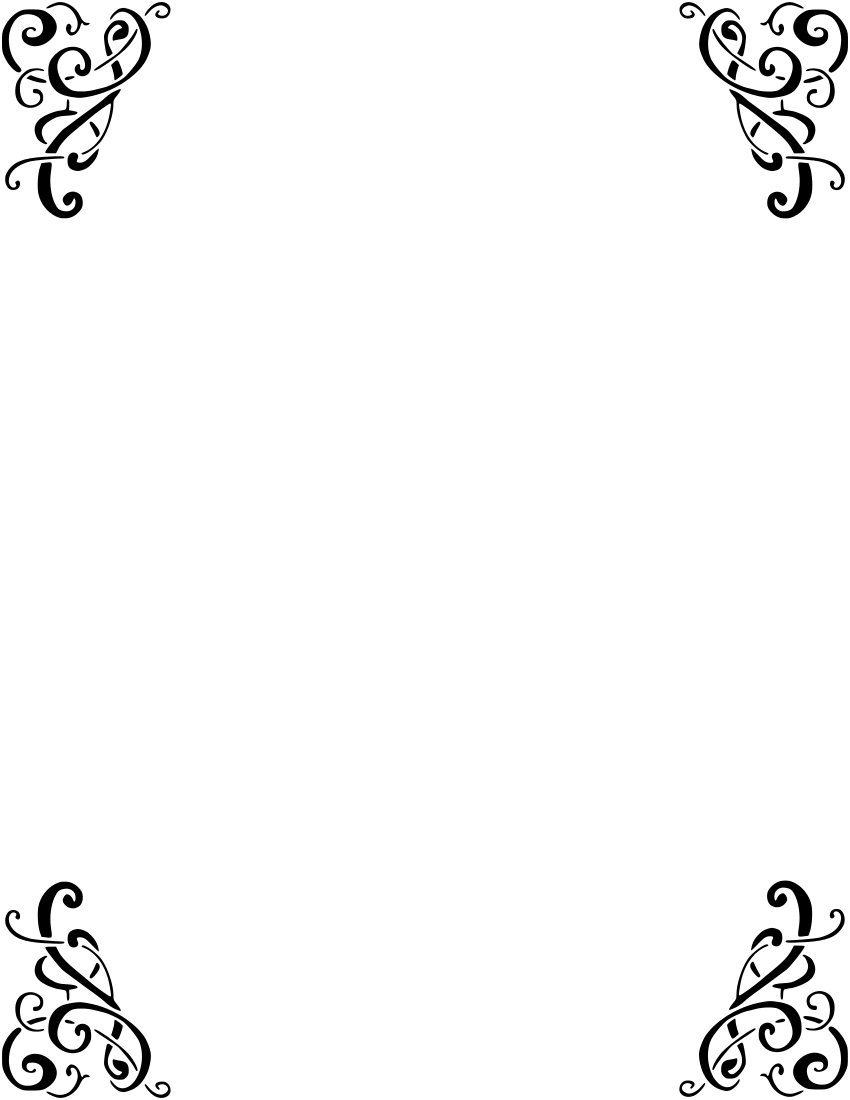 850x1100 Vintage Corner Border Clipart