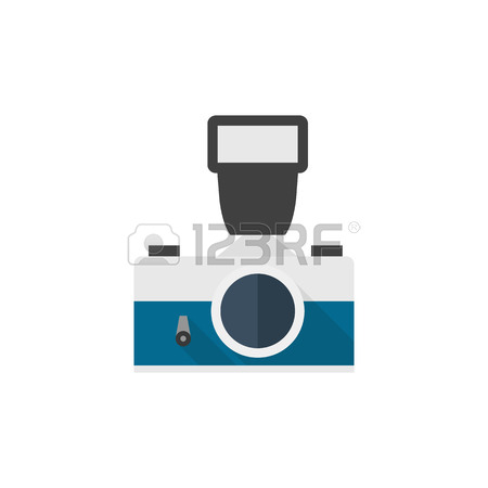 450x450 Vintage Camera Icon In Flat Color Style. Photography Picture