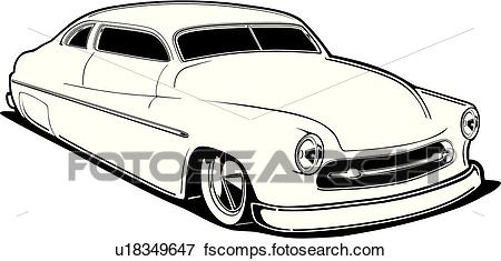 450x235 Clip Art Of Car, Auto, Automobile, Cars, Autos, Automobiles, 1950