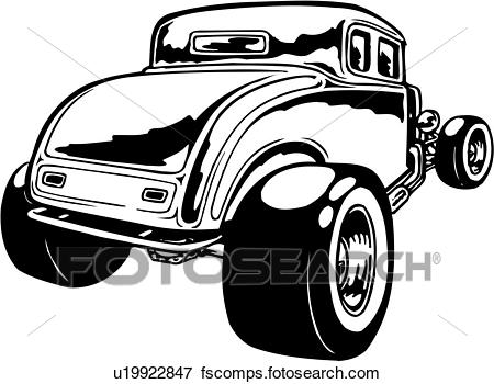 450x350 Clip Art Of Illustration, Lineart, Classic, Car, Auto, Automobile