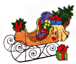 311x265 Sleigh Clipart Vintage Christmas