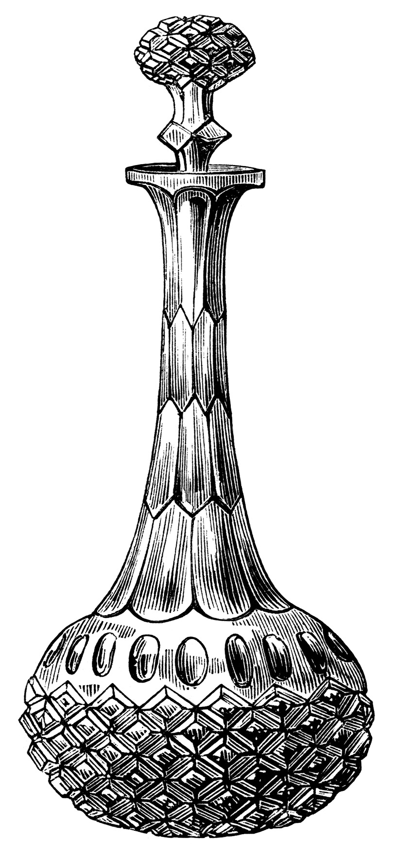 813x1761 Vintage Wine Decanter Clip Art, Antique Wine Bottle Image, Black