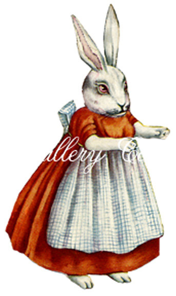 343x575 Vintage Easter Bunny Instant Download Rabbit Clip Art For Gift